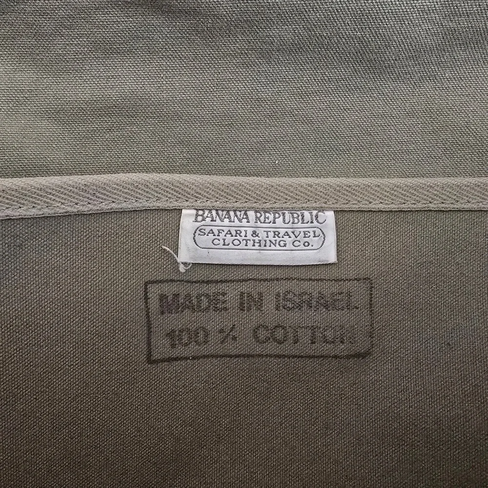 Vintage Banana Republic Messenger Bag Olive Canvas Paratrooper Made Israel Worn
